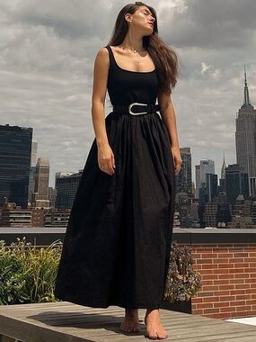 Marcella NYC Clara Dress European Ponte & Poplin Midi Dress Size XS Petite